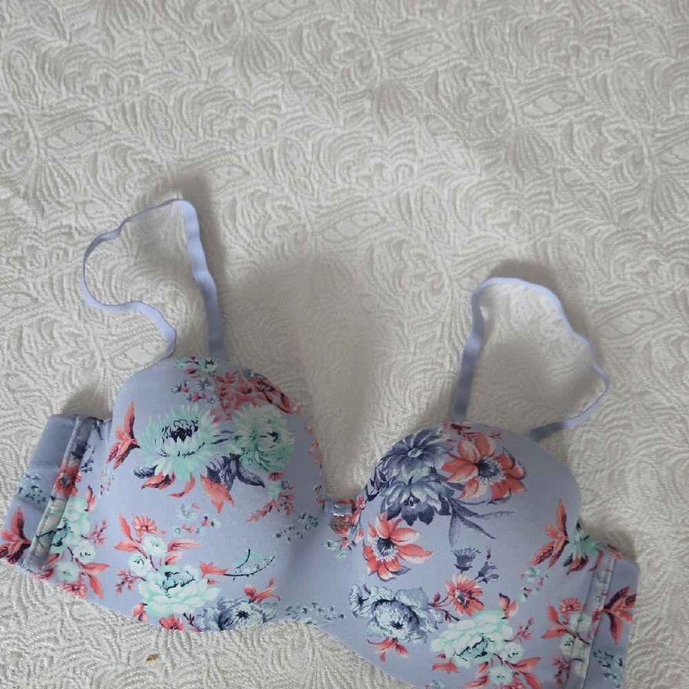 La Vie En Rose Floral Blue Bra